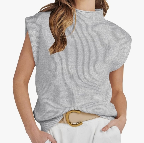 anrabess Sweaters - NWOT Viral ANRABESS Sleeveless Turtleneck Knit Sweater FP Dupe Gray